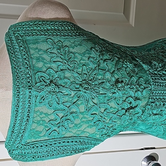 Suewong teal nocturne floral lace. Side zipper. Size 4. Sleevless. Excel… - Picture 8 of 16